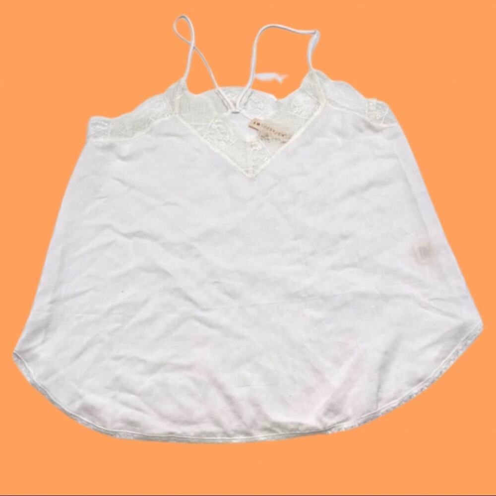 LOVESTITCH white cami with nice lace neckline size MEDIUM